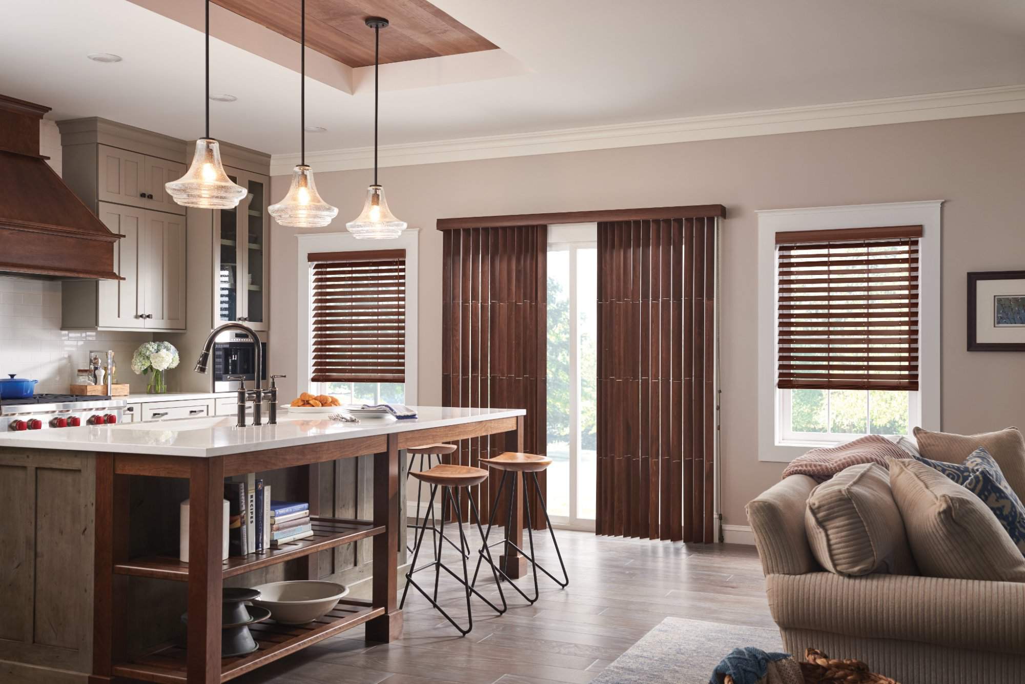 Wood Vertical Blinds with Cord and Chain